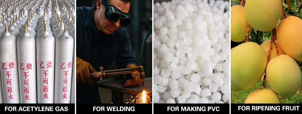 Industrial calcium carbide lumps for acetylene gas production
